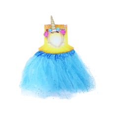 Rappa Dětský kostým tutu modrá sukně s čelenkou jednorožec