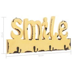 Greatstore Nástěnný věšák SMILE 50 x 23 cm