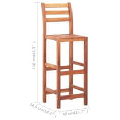 Vidaxl Barové židle 4 ks masivní akáciové dřevo