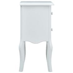 Greatstore Noční stolek bílý a šedý 43 x 32 x 65 cm MDF