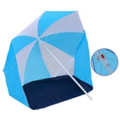 shumee VidaXL plážový deštník modrobílý 180 cm látka
