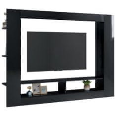 Greatstore TV stolek černý s vysokým leskem 152 x 22 x 113 cm dřevotříska