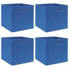 shumee Úložné boxy 4 ks modré 32 x 32 x 32 cm textil