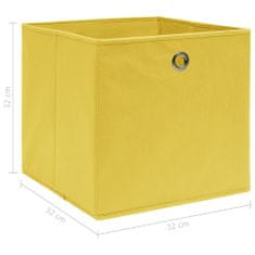 Greatstore Úložné boxy 4 ks žluté 32 x 32 x 32 cm textil