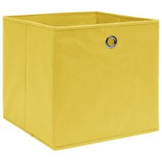 Greatstore Úložné boxy 4 ks žluté 32 x 32 x 32 cm textil