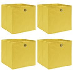 shumee Úložné boxy 4 ks žluté 32 x 32 x 32 cm textil