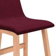 Vidaxl Barové stoličky 2 ks vínové textil