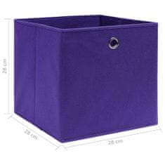 Greatstore Úložné boxy 4 ks netkaná textilie 28 x 28 x 28 cm fialové