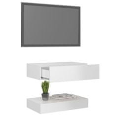 Greatstore TV skříňka s LED osvětlením bílá s vysokým leskem 60 x 35 cm