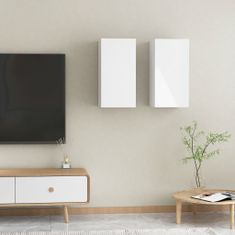 Greatstore TV stolky 2 ks bílé s vysokým leskem 30,5x30x60 cm dřevotříska