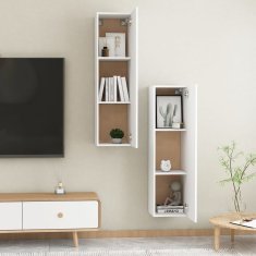 Greatstore TV stolky 2 ks bílé 30,5 x 30 x 110 cm dřevotříska