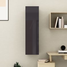 Greatstore TV stolek šedý s vysokým leskem 30,5 x 30 x 110 cm dřevotříska