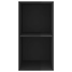 Greatstore Nástěnná TV skříňka černá vysoký lesk 37x37x72 cm dřevotříska