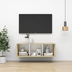 Vidaxl Nástěnná TV skříňka dub sonoma a bílá 37x37x107 cm dřevotříska