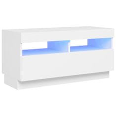 Greatstore TV skříňka s LED osvětlením bílá 80 x 35 x 40 cm