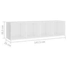 Greatstore TV stolky 3 ks bílé 142,5 x 35 x 36,5 cm dřevotříska