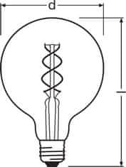 Osram OSRAM Vintage 1906 LED dim CL GLOBE125 FIL GOLD 25 dim 4,5W/820 E27