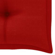 Greatstore Poduška na zahradní lavici červená 110 x 50 x 7 cm textil