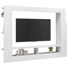 Greatstore TV stolek bílý s vysokým leskem 152 x 22 x 113 cm dřevotříska