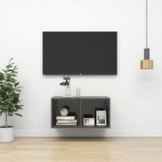 Vidaxl Nástěnná TV skříňka šedá 37 x 37 x 72 cm dřevotříska