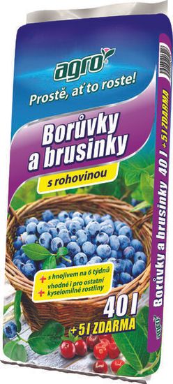 AGRO CS Substrát pro borůvky a brusinky 40 + 5 L ZDARMA