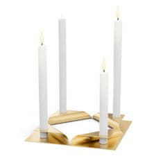 Hofats Square Candle, designový svícen - zlatý, set 4ks