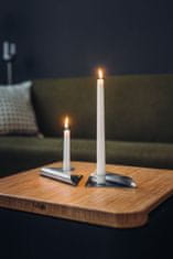 Hofats Square Candle, designový svícen - stříbrný, set 4ks