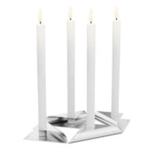 Hofats Square Candle, designový svícen - stříbrný, set 4ks