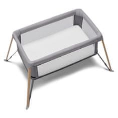 Kinderkraft Folding bed MOVI grey wood - zánovní