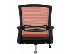 KONDELA Kancelářská židle, síťovina oranžová / látka černá, APOLO NEW