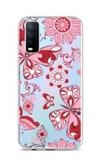 TopQ Kryt Vivo Y11s silikon Pink Butterfly 66620