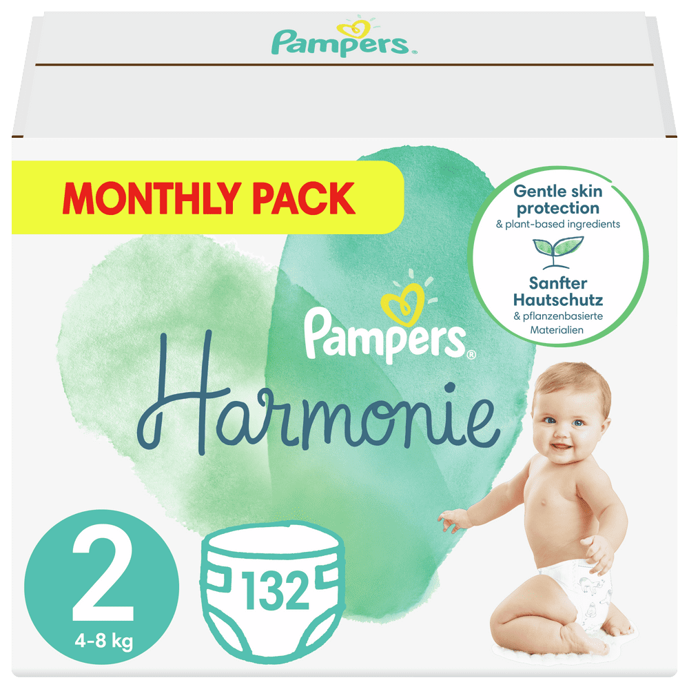 Pampers Harmonie Velikost 2, 132 Plenky, 4kg-8kg