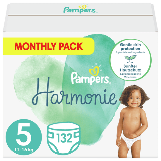 Pampers Harmonie Velikost 5, 132 Plenky, 11kg-16kg