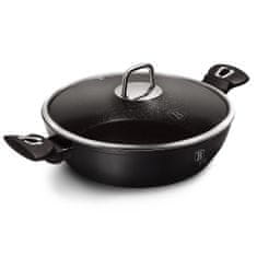 Berlingerhaus Pánev WOK s poklicí a mramorovým povrchem 30 cm Black Silver Collection