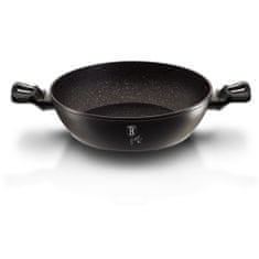 Berlingerhaus Pánev WOK s poklicí a mramorovým povrchem 30 cm Black Silver Collection