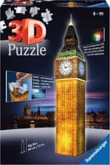 Ravensburger RAVENSBURGER Svítící 3D puzzle Noční edice Big Ben 216 dílků