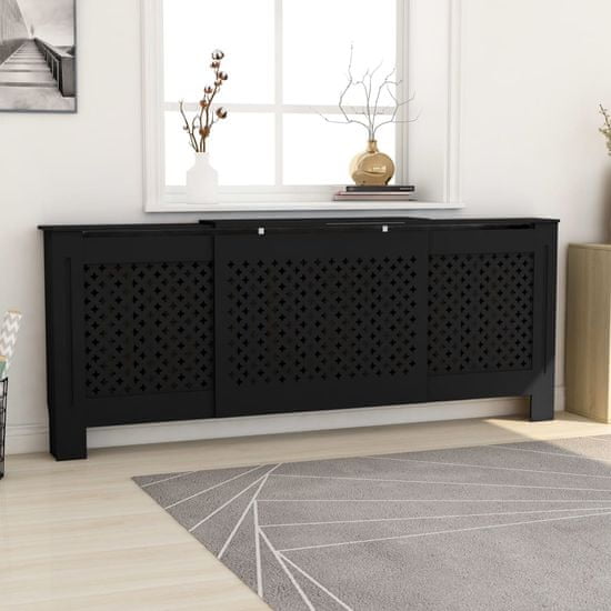 Greatstore Kryt na radiátor MDF černý 205 cm