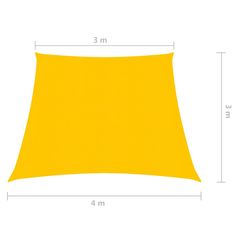 Greatstore Stínící plachta 160 g/m2 žlutá 3/4 x 3 m HDPE