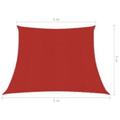 Greatstore Stínící plachta 160 g/m2 červená 4/5 x 3 m HDPE