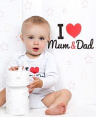 NEW BABY Body s potiskem New Baby I Love Mum and Dad 50