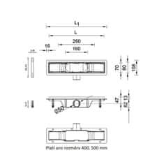 Styron Odtokový žlab DROPS 400mm