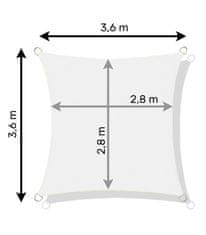 Zolta SLUNEČNÍ PLACHTA zahradní STÍNĚNÍ 3,6x3,6 m modrý