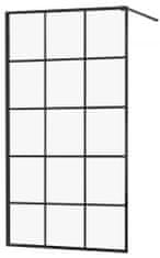 Mexen Kioto sprchová zástěna walk-in 100x200 cm 8 mm, černá, černý vzor 1 (800-100-101-70-77)