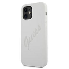 Guess GUHCP12SLSVSCR hard silikonové pouzdro iPhone 12 Mini 5.4" cream Script Vintage