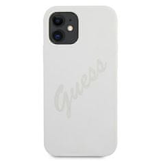 Guess GUHCP12SLSVSCR hard silikonové pouzdro iPhone 12 Mini 5.4" cream Script Vintage