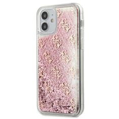 Guess GUHCP12SLG4GSPG hybrid silikonové pouzdro iPhone 12 Mini 5.4" pink Liquid Glitter 4G