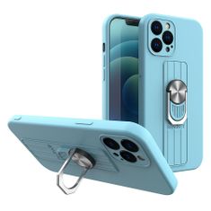 OEM Silikonové pouzdro s kovovým kroužkem na iPhone 12 Mini 5.4" light blue