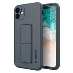 WOZINSKY Kickstand flexibilní silikonové pouzdro se stojánkem na iPhone 12 granátová