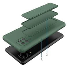 WOZINSKY Flexibilní silikonové pouzdro se stojánkem na Samsung Galaxy A42 5G dark green