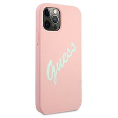 Guess GUHCP12MLSVSPG hard silikonové pouzdro iPhone 12 / 12 Pro 6.1" green-pink Silicone Vintage